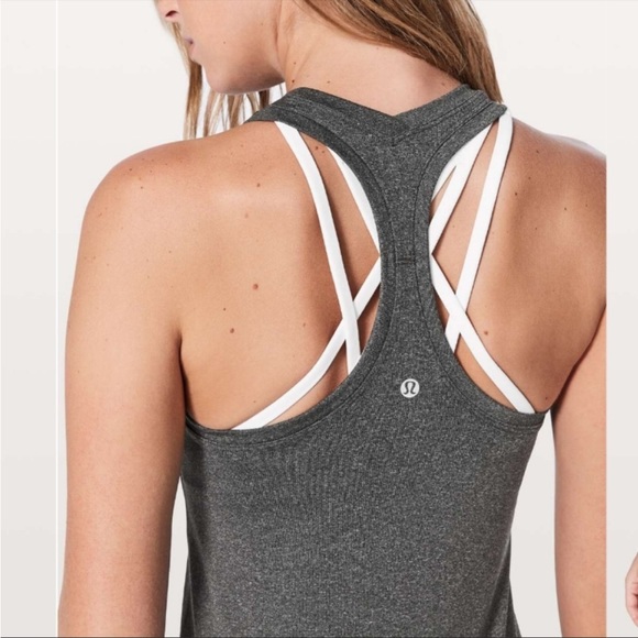 ❌CLEARANCE Lululemon Cool Racerback II Black White Striped Racerback Tank Top 4 - Picture 11 of 12